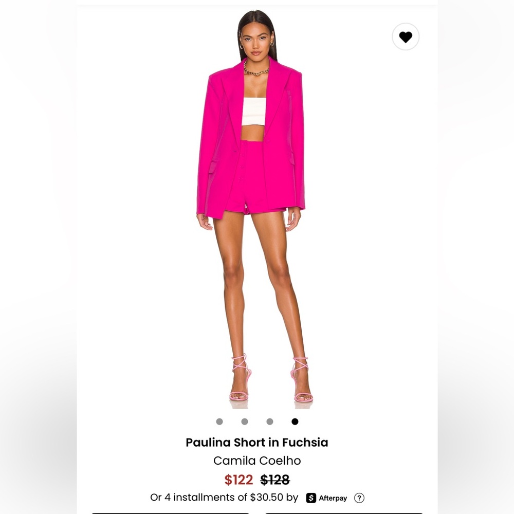 Camila Coelho High Waist Fuchsia Blazer and Shorts